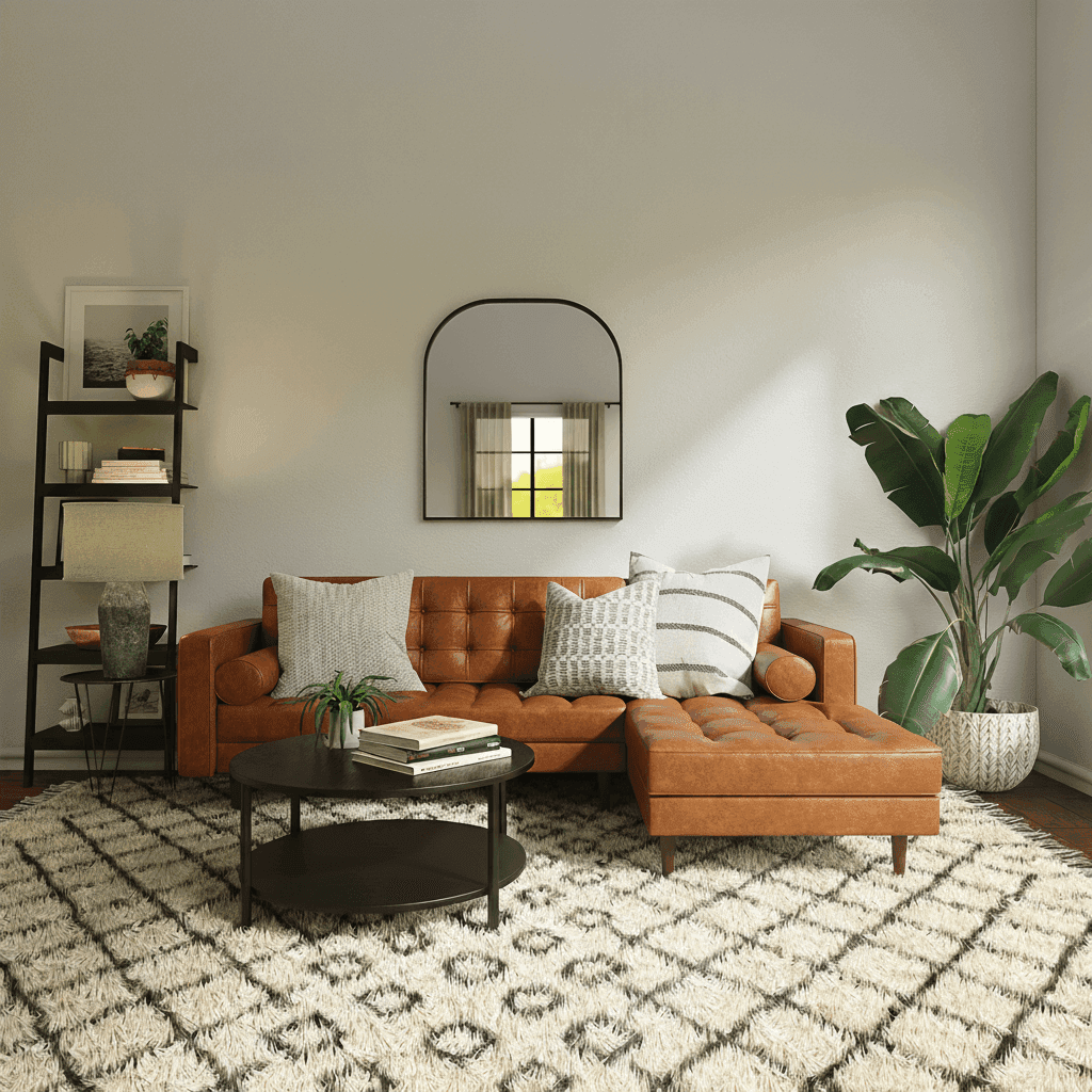 Tan brown sofa